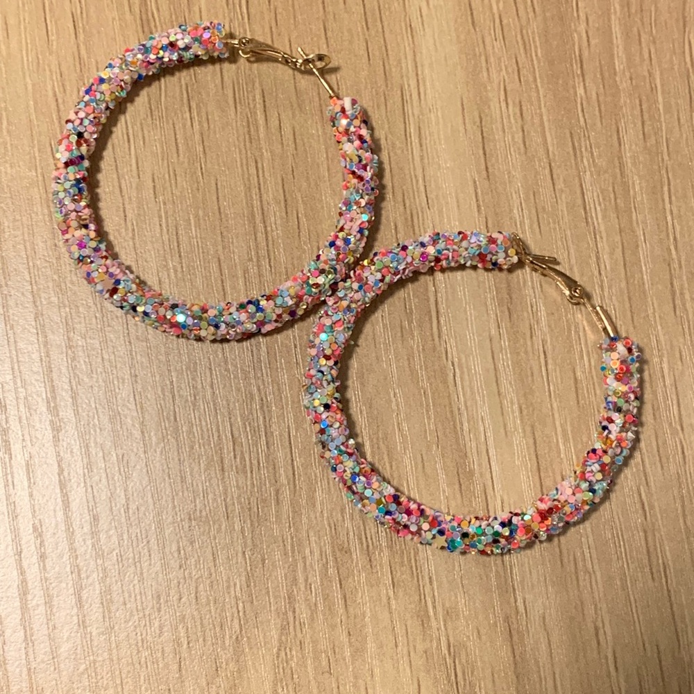 Colorful confetti Hoop Earrings